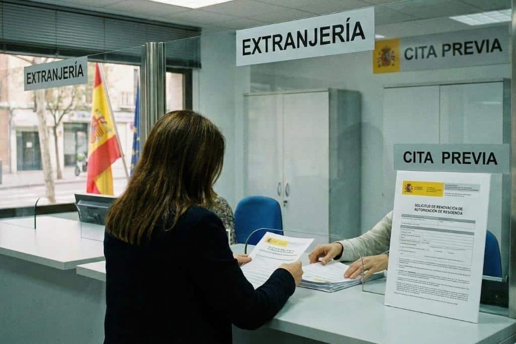 Renovar permiso de residencia en España: ventanilla de Extranjería para cita previa y entrega de documentación.